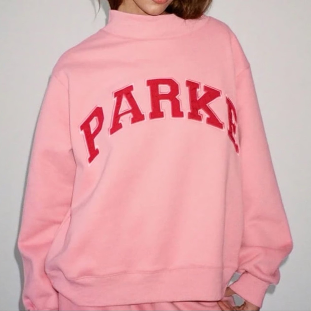 Parke Pink “Lover” Mock Neck Sweater